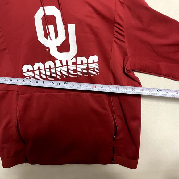 Nike Men's‎ Dri-FIT Oklahoma Sooners Crimson Red Pullover Hoodie - Size L - Picture 4 of 5
